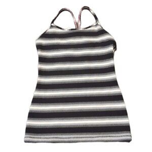 3/$20 IVIVVA By Lululemon Striped Racerback Tank Top Athletic Yoga Gymnastics